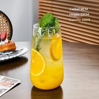 Gobelet en verre simple couche résistant aux hautes températures, sans poignée, sans couvercle, pour boissons gazeuses, thé aux fruits, lait, restaurant