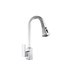 Kaiping Thiết Kế Hiện Đại Bếp Mixer Brass Singe Lever Chrome Vuông Chậu Vòi Nước Nóng Và Lạnh Bồn Rửa Nhà Bếp Tap