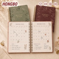 Ensemble cadeau Hongbo personnalisé de planificateur budgétaire 6 x 8 pouces avec fleurs et plantes, stylo diamant, organiseur de trésorerie et carnet de suivi des dépenses