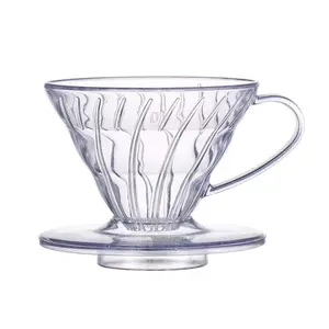 Taza de filtro de elaboración de café reutilizable de plástico con forma de cono