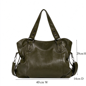 <b>Soft</b> Durable PU Leather Foldable Zipper Closure Shoulder <b>Crossbody</b> Tote <b>Bags</b> for Women Daily Use Vintage Solid Handbag 1-1.9L - Product Image 6
