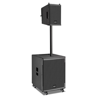 Sistem Speaker Line Array Aktif Single 15 Inch, Sistem Suara DJ Line Array Bertenaga, Speaker Audio Profesional untuk Luar Ruangan