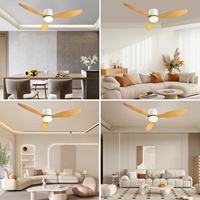 Ventilateur de plafond moderne de grande taille, 52 pouces, 3 pales, avec lumière, pour hôtel, appartement, ventilateurs de plafond décoratifs pour salon