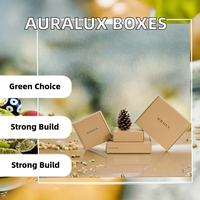 Boîtes d'expédition pour bijoux en papier ondulé rigide écologiques Auralux, finition mate, doublure en éponge, fermeture magnétique