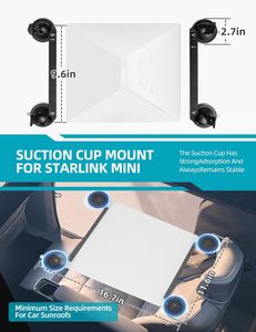 Thiết kế mạnh mẽ mini cửa sổ trời hút cup núi Kit starlink nhôm kim loại cho xe Windows Analog vệ tinh TV <span class=keywords><strong>Receiver</strong></span> - Product Image 6