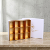 Boîtes rigides en carton pour chocolats et pralines personnalisés, emballage de luxe, gaufrage, pelliculage brillant, orange, recyclable, qualité alimentaire