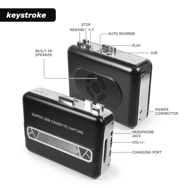Best Selling Portable Personal Stereo Old Tape Player Cassette Recorders Players Cassette Recorders with Tape to MP3 Format