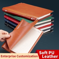 Carnet de notes A4 B5 à couverture souple avec logo, organisateur de cahier à grille pointillée vierge Classeur à anneaux en cuir Journal A5 A6
