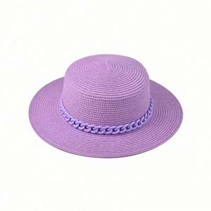 Chapeau de soleil d'extérieur unisexe en paille à large bord, avec chaîne colorée, style sombrero, décontracté et tendance - Product Image 3