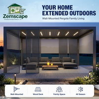 Pergola bioclimatique avec lames en aluminium, imperméable, résistante au vent, structure thermolaquée, toit motorisé réglable, taille personnalisée