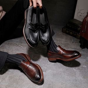 Chaussures habillées pour hommes de haute qualité - Chaussures de bureau en cuir véritable pour mariage - Style Oxford - Product Image 1