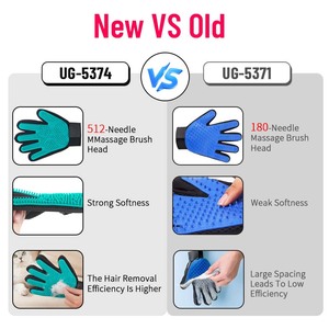 Amaz sıcak satış 512 iğne silikon köpek masaj ve duş eldiven kedi epilasyon için temizlik eldiveni Pet bakım ürünleri - Product Image 4