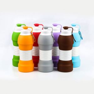 Foldable Outdoor Sports Silicone <b>Bottles</b> Custom Logo Kids <b>Collapsible</b> Reusable Hygiene Folding <b>Water</b> <b>Bottle</b> - Product Image 1