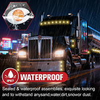 3 mini feux LED ovales avec lentille ambre, clignotants pour camions et remorques Peterbilt Kenworth Freightliner, IP67