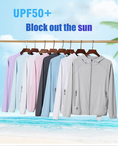 Của nam giới UPF50 quá khổ Áo Thun Kem chống nắng quần áo thoáng khí đàn hồi đội mũ trùm đầu mùa hè dệt UV bảo vệ mỏng exploitive cặp - Product Image 4