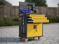 Banc de travail robuste avec armoire intégrée, armoire à outils pour mécanicien pour atelier