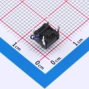 TSA06131-065B332BA Tactile Switch Through hole-4P,6.1x6.1mm Switch Single Pole Single Throw Round Button 1.8N 6.1mm - Product Image 2