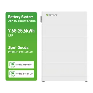 Growatt高压Lifepo4电池存储7.68kwh至25.6kwh方舟liutthium电池