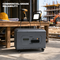 Station d'alimentation portable 5000W 16KWh LiFePO4, générateur solaire, stockage d'énergie de secours domestique, roues de chariot, alimentation extérieure