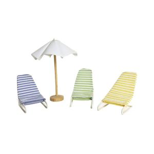 Mini parasol parapluie synthétique rotin canapé chaise longue ensemble 1:12 modèle Miniature <span class=keywords><strong>Maileg</strong></span> Style <span class=keywords><strong>plage</strong></span> vacances scène ensemble - Product Image 4
