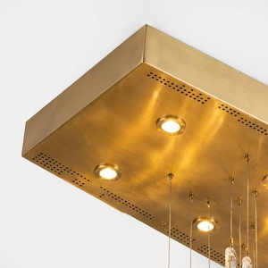 Modern Luxury Brass Bubble Glass Leaf Chandelier Custom Rectangle Spiral Staircase Pendant <strong>Light</strong> Energy Saving Hotel Lighting - Product Image 6