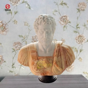 Sculpture romaine sculptée à la main en pierre naturelle célèbre buste de sculpture en marbre masculin à <span class=keywords><strong>vendre</strong></span> - Product Image 5