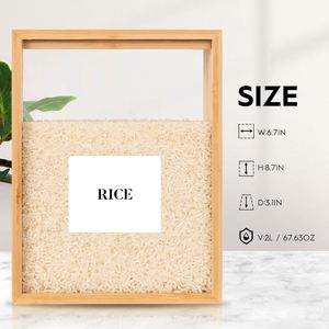 Dispensadores de Cereales de Vidrio para Cocina Moderna con Logotipo Personalizado, Ecológicos, Duraderos, de Gran Capacidad, para Regalos - Product Image 2