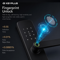 Serrure de porte intelligente KEYPLUS T25 Tuya WiFi/BLE avec empreinte digitale, mot de passe et carte IC