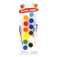 Peinture acrylique en bandelettes TBC, très vendue, pour artistes, kit de peinture DIY, 12 couleurs avec pinceau pour enfants
