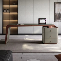 Bureau de direction modulaire en forme de L en MDF de luxe italien moderne pour PDG et directeurs, pour hall d'entrée