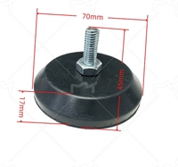 Pied de meuble réglable personnalisé en silicone, caoutchouc EPDM, NBR, NR, avec écrou, pour nivellement domestique, dureté 30~90 Shore