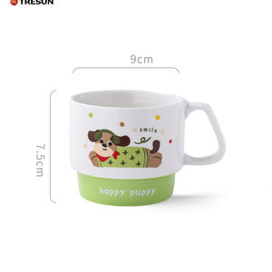 Nueva Taza de Cerámica con Diseño de Cachorro para el Desayuno, con Posavasos, Ecológica, Graduada, para Oficina, para Chicas, Venta al Por Mayor - Product Image 2
