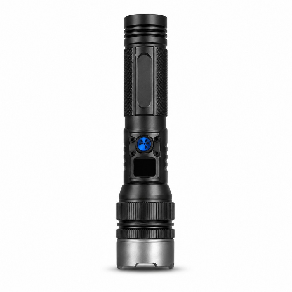 High-Power Rechargeable Waterproof IP65 LED Flashlight-Adjustable Beam 400-500M 300 Lumens USB Charging Emergency Use