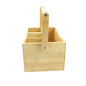 Vente en gros Mulip-<span class=keywords><strong>pose</strong></span> Bambou Argenterie Couverts Couverts Caddy avec poignée pliante pour la <span class=keywords><strong>cuisine</strong></span> - Product Image 3