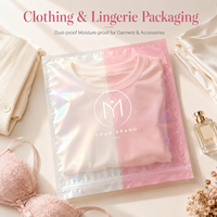 Sacs à vêtements avec impression de logo personnalisée, recyclables, à fermeture à glissière sur 3 côtés, écologiques, sacs à glissière en plastique pour vêtements