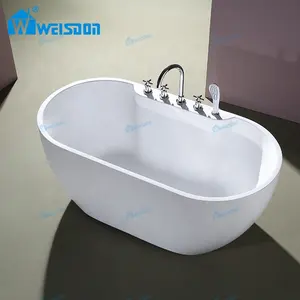 Weisdon 신제품 독립형 흰색 아크릴 욕실 욕조에서 휴대용 라운드 워크