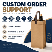 Sacs à vin en papier kraft personnalisés CC avec poignées plates, emballage cadeau écologique pour les commandes de marques en gros et les approvisionnements en vrac