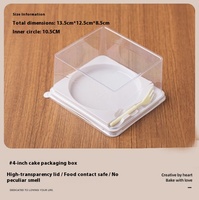 Boîte à dessert transparente de 4 pouces, petite boîte à gâteau roulé, boîte à lasagnes, boîte à mousse, contenant d'emballage en plastique transparent