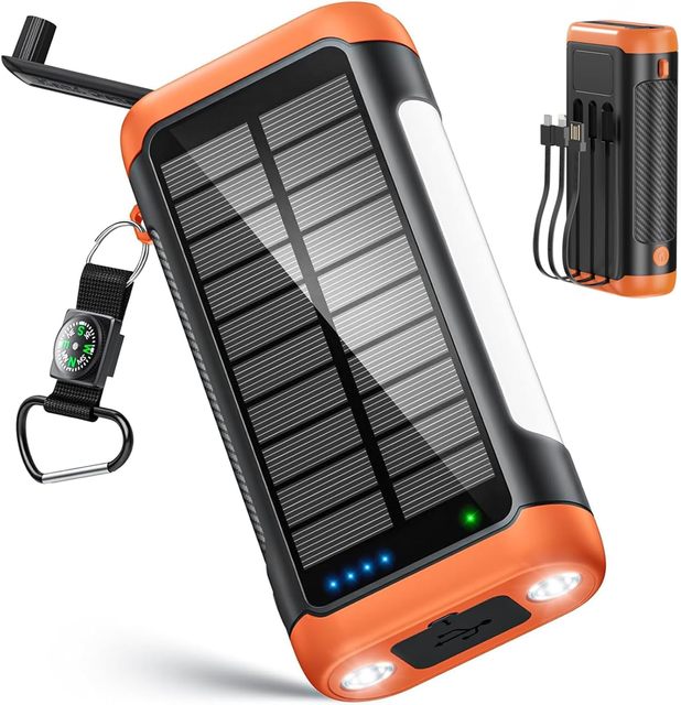 ALECTER 2026 New Model 66800mAh ABS Solar Power Bank Hand-cranked 22.5W Fast Charging Emergency Radio for for 12-Month