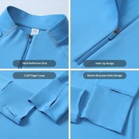 Vêtements de sport personnalisés unisexes, t-shirt à manches longues à demi-zip pour homme et femme, séchage rapide, course en plein air, gym, fitness