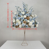 Bouquet floral artificiel en soie style forêt Monet, centre de table vert pour mariage, décoration de fête et de maison, vente en gros