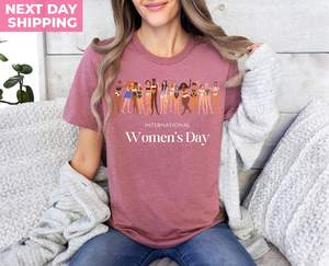 T-shirt per la Giornata internazionale della donna, per donna, girocollo, 100% cotone, camicia casual stampata, regalo femminista, per tutte le stagioni - Product Image 3