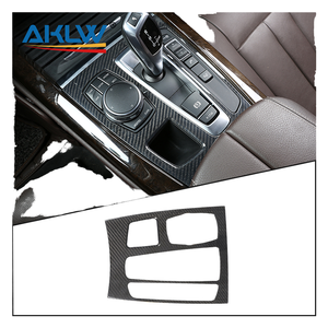 แผงครอบคอนโซลกลางคาร์บอนไฟเบอร์แท้สำหรับ BMW X5 F15 2014-2018 กรอบตกแต่งคันเกียร์ภายใน - Product Image 1