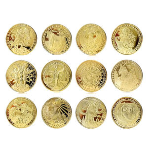 เหรียญชุบทองสัญลักษณ์จักรราศีสิบสอง3D ลายนูนโลหะแบบกำหนดเอง - Product Image 1