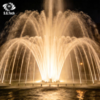 Fontaine musicale dansante Water Crown en acier inoxydable avec LED à changement de couleur pour spectacle aquatique extérieur, jardin, place publique, usage commercial, vente en gros