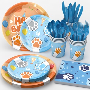 Articles de fête d'anniversaire Chien Bleu - Assiettes et serviettes à thème chiot de dessin animé pour la vaisselle de fête d'anniversaire des enfants - Product Image 5