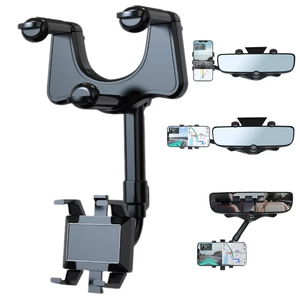 Adjustable <b>Car</b> Rearview Mirror Phone Holder 360° Retractable Cell Phone Holder <b>Clip</b> Phone GPS Support Mobile Phone Mount Stand - Product Image 1