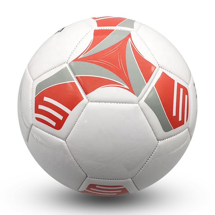 FVB Пользовательский логотип, сшитый машиной футбольный мяч, футбольный мяч, размер 5 с высоким блеском ПВХ