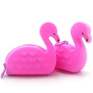 2024 Best-selling High Quality <b>Cute</b> Shaped Flamingo Silicone Coin <b>Purse</b> Silicone Bag - Product Image 1