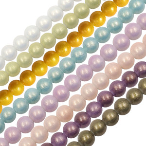 Cuentas de Vidrio Brillantes de 3mm~12mm, Redondas, con Brillo Metálico, para Manualidades, Fabricación de Collares y Pendientes, Suministro Directo de Fábrica - Product Image 1